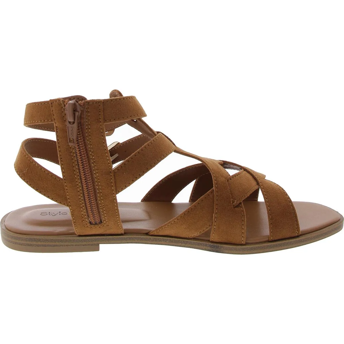 STORIEEF Womens Zipper Faux Suede Ankle Strap