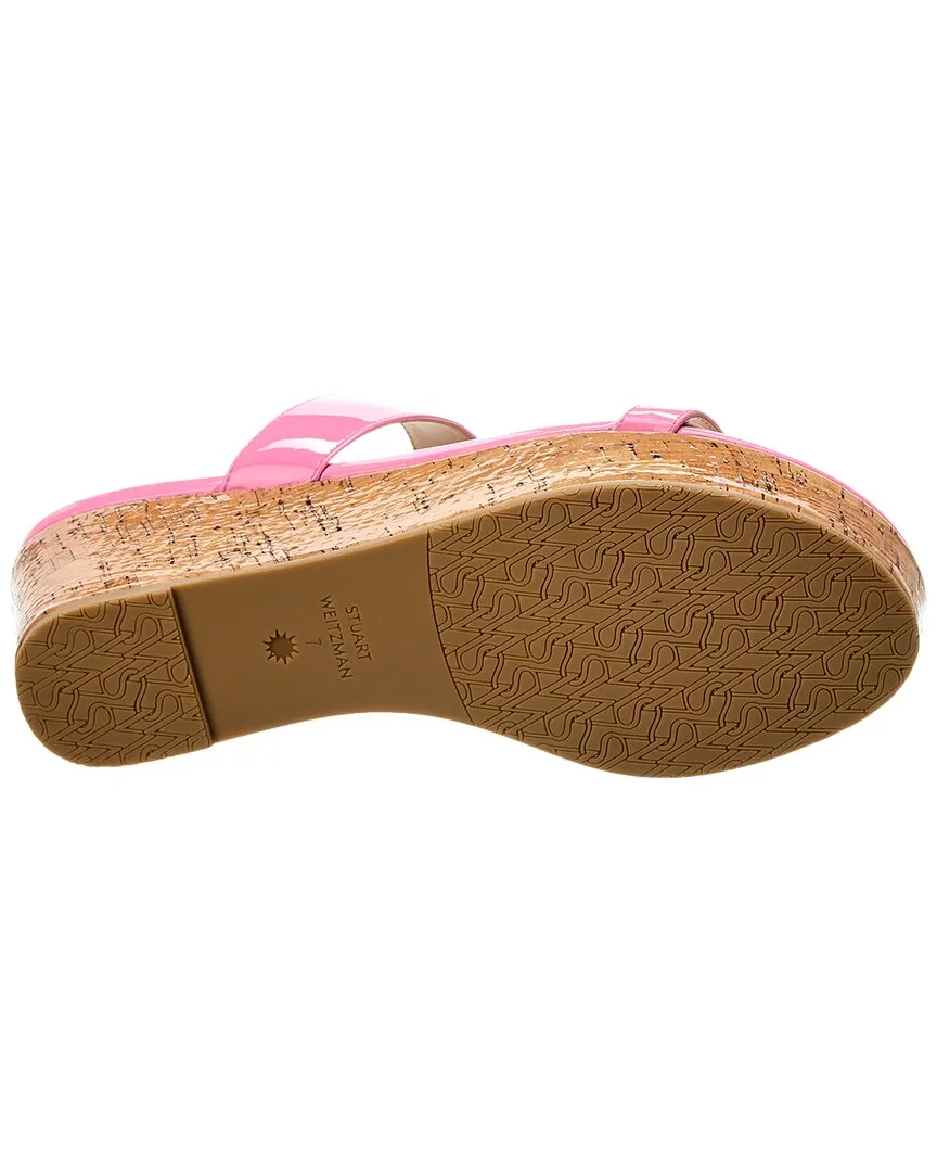 Stuart Weitzman Boardwalk 65 Patent Wedge Sandal
