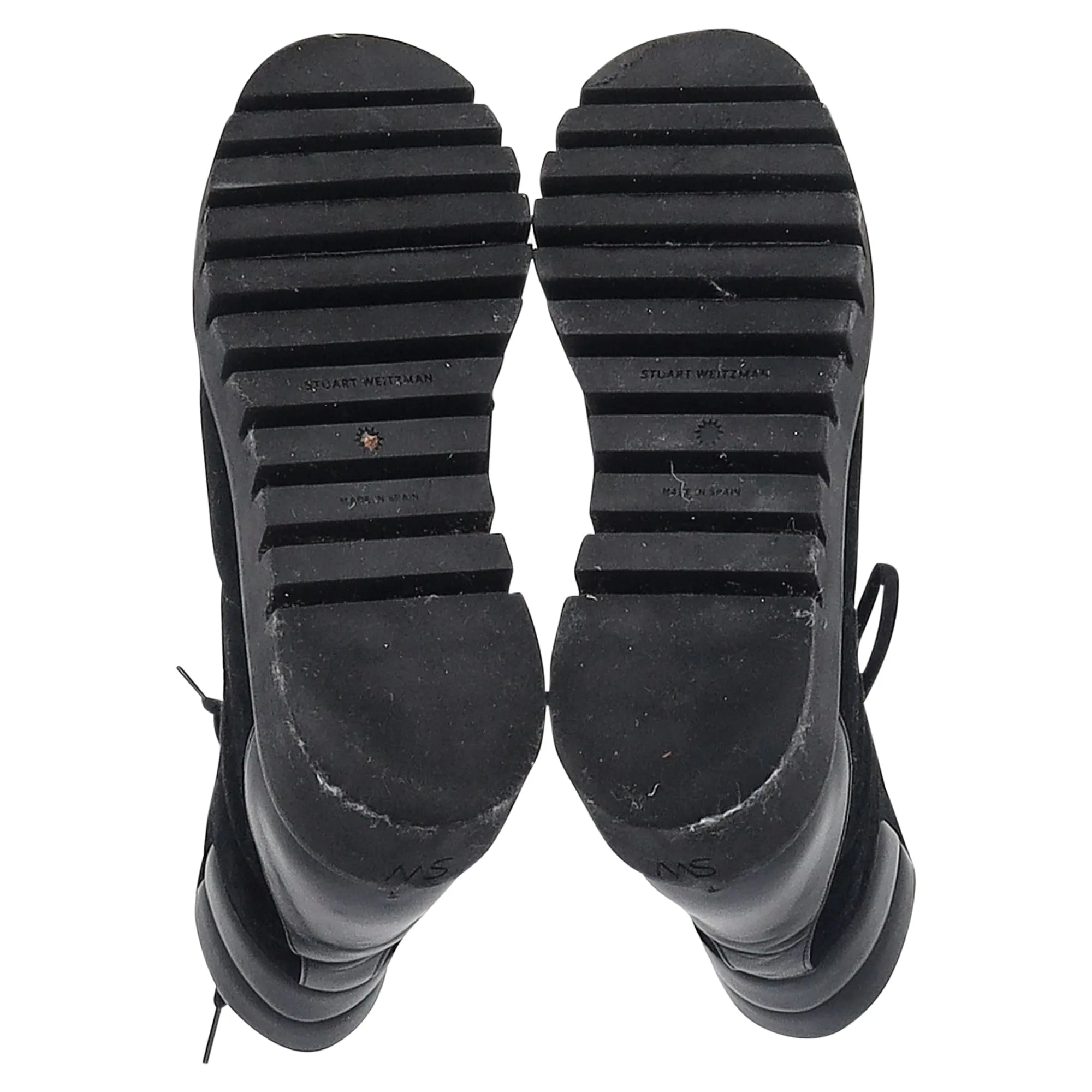Stuart Weitzman Chalet Hiking Boots in Black Suede