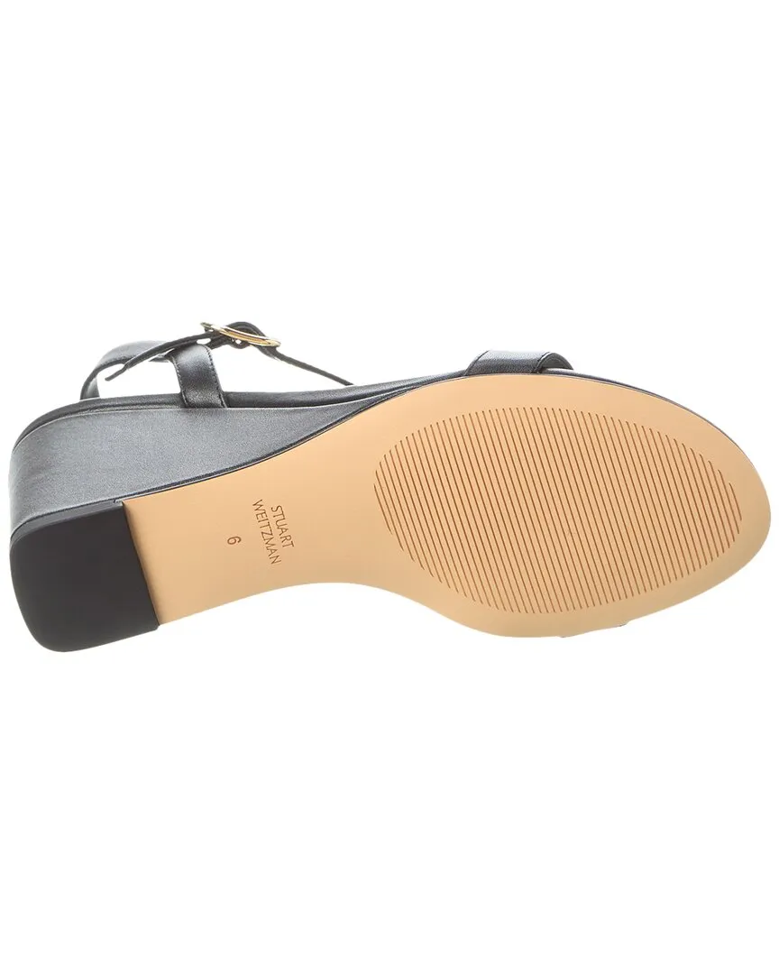 Stuart Weitzman Dancer 75 Leather Wedge Sandal