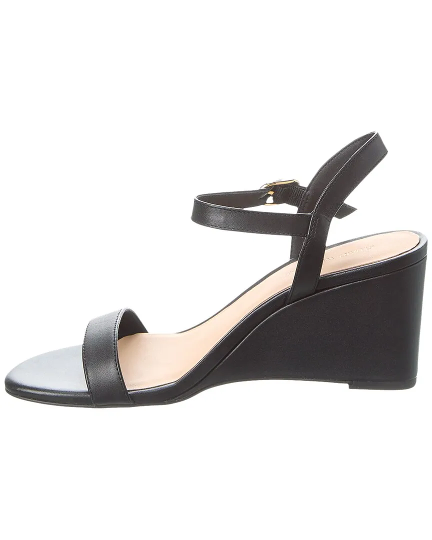 Stuart Weitzman Dancer 75 Leather Wedge Sandal