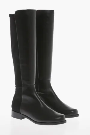 Stuart Weitzman Fabric And Leather Halfnhalf Pull-On Boots