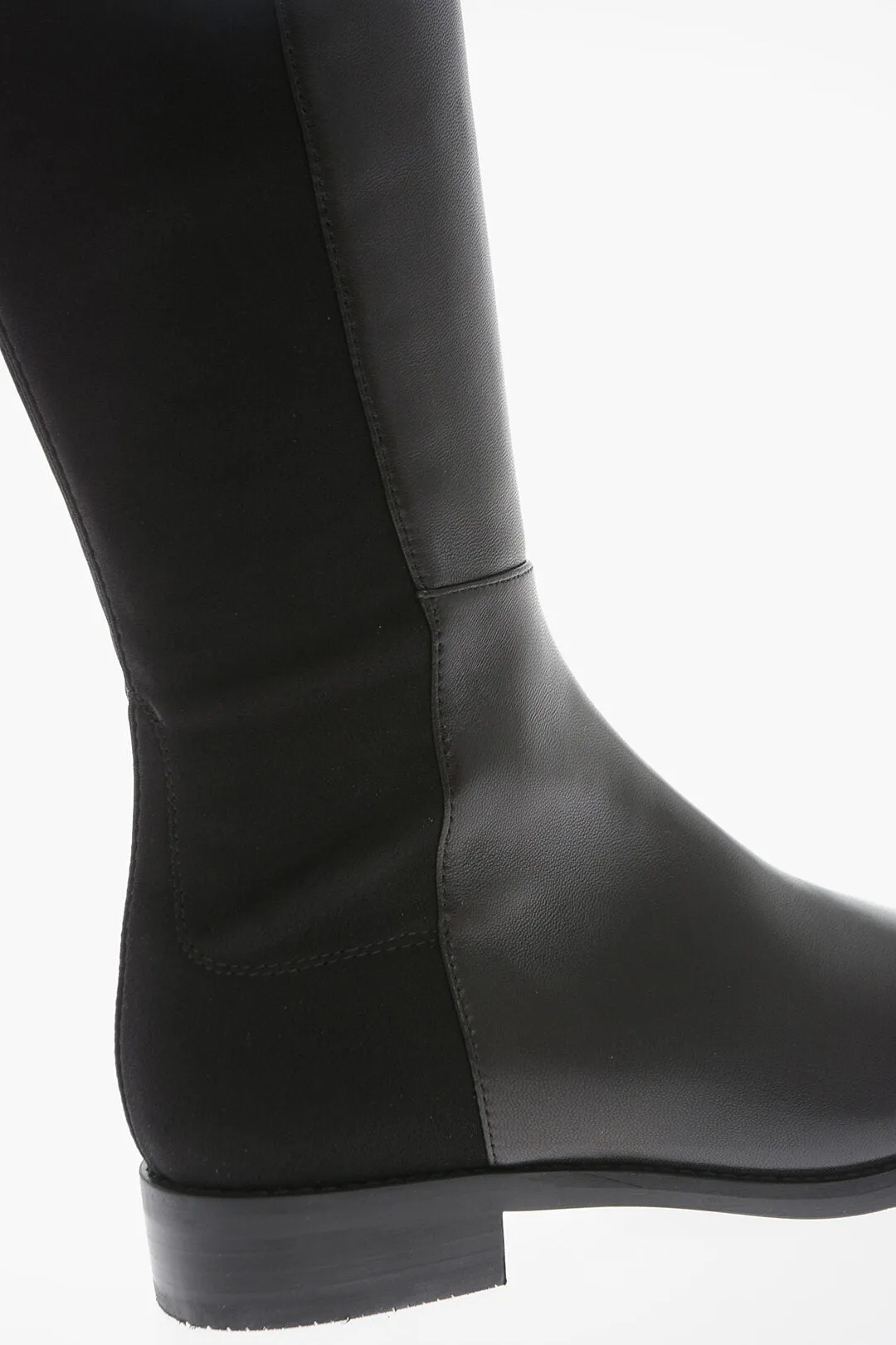Stuart Weitzman Fabric And Leather Halfnhalf Pull-On Boots