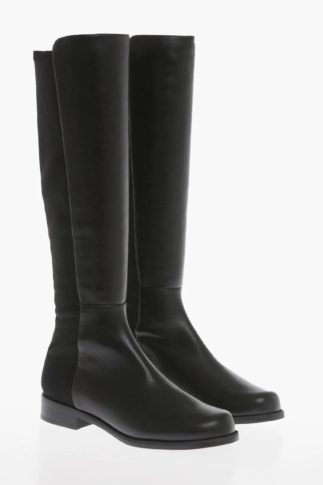 Stuart Weitzman Fabric And Leather Halfnhalf Pull-On Boots