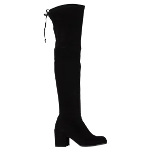 Stuart Weitzman Flareland Knee-High Boots in Black Suede