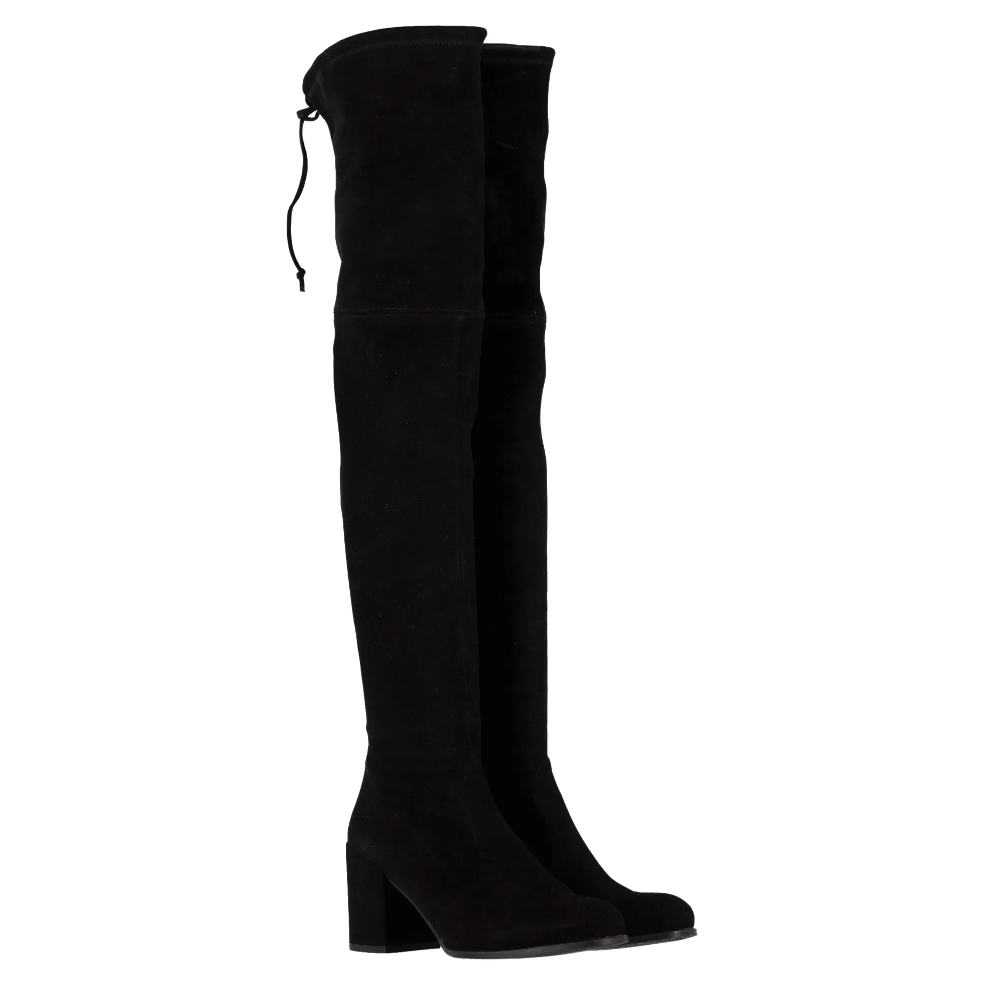Stuart Weitzman Flareland Knee-High Boots in Black Suede