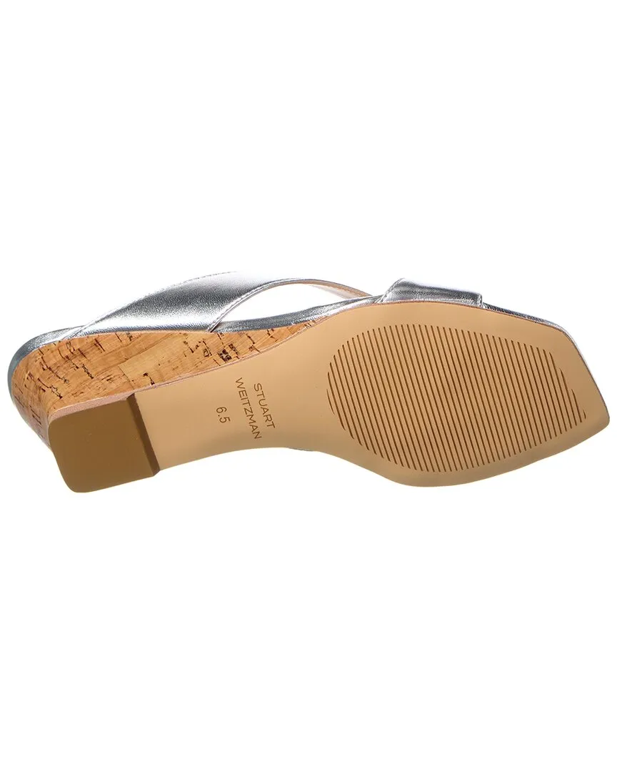 Stuart Weitzman Miami 50 Leather Wedge Sandal