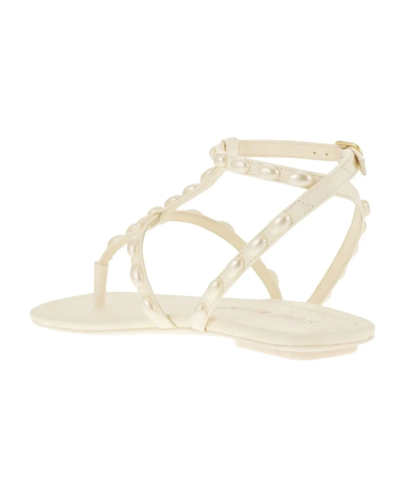 Stuart Weitzman Pearlita SH529-PY1 Sandals Women's US 8 Ivory Ankle Strap KHD841