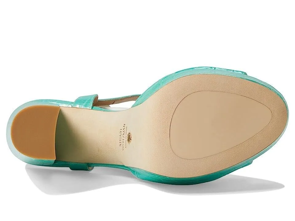 Stuart Weitzman Ryder 95 Platform Sandal Women's 9.5 Capri Ice Block Heel KHD891