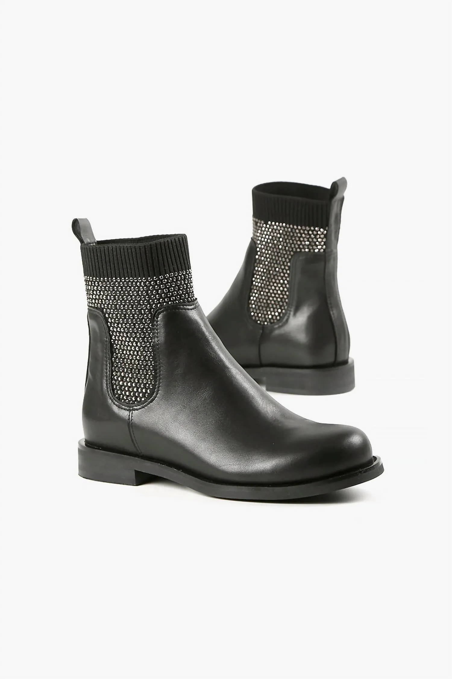 Stud Sock Chelsea Boot In Black
