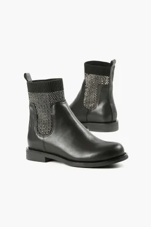 Stud Sock Chelsea Boot In Black