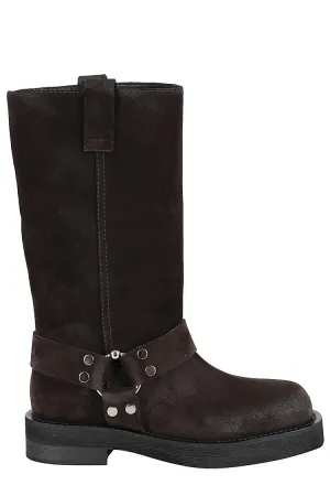 Suede Nappa Leather Demi Boots With Vintage Detailing