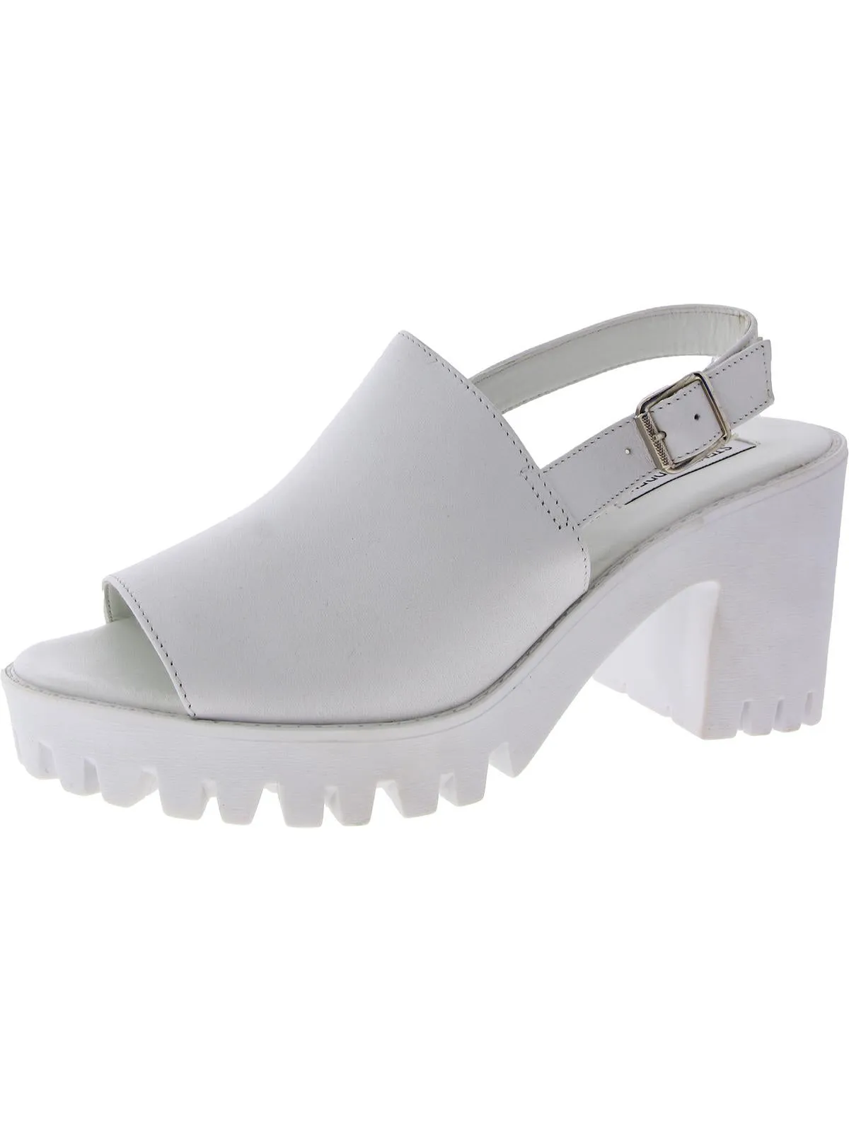 Sunnyside Womens Lugged Sole Slingback Heel Sandals