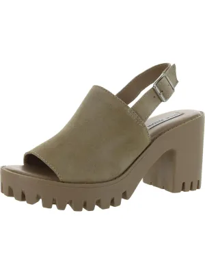 Sunnyside Womens Lugged Sole Slingback Heel Sandals