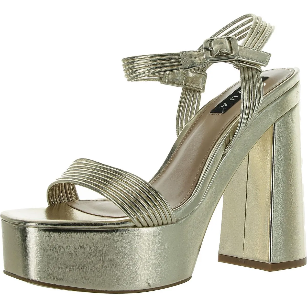 SWEET Womens Faux Leather Square toe Block Heel