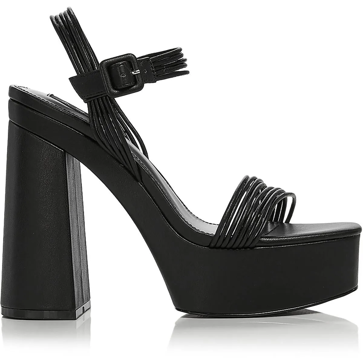 SWEET Womens Faux Leather Square toe Block Heel