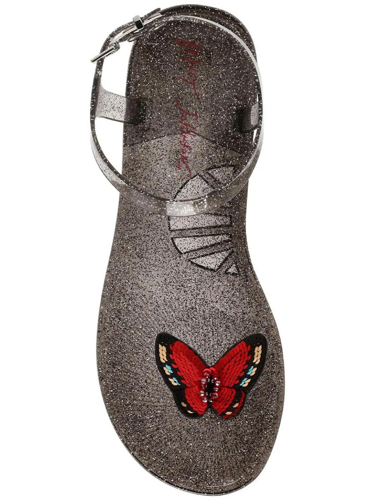Tabby Womens Glitter Flat Jelly Sandals