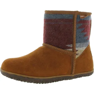 TALI Womens Leather Faux Fur Ankle Boots