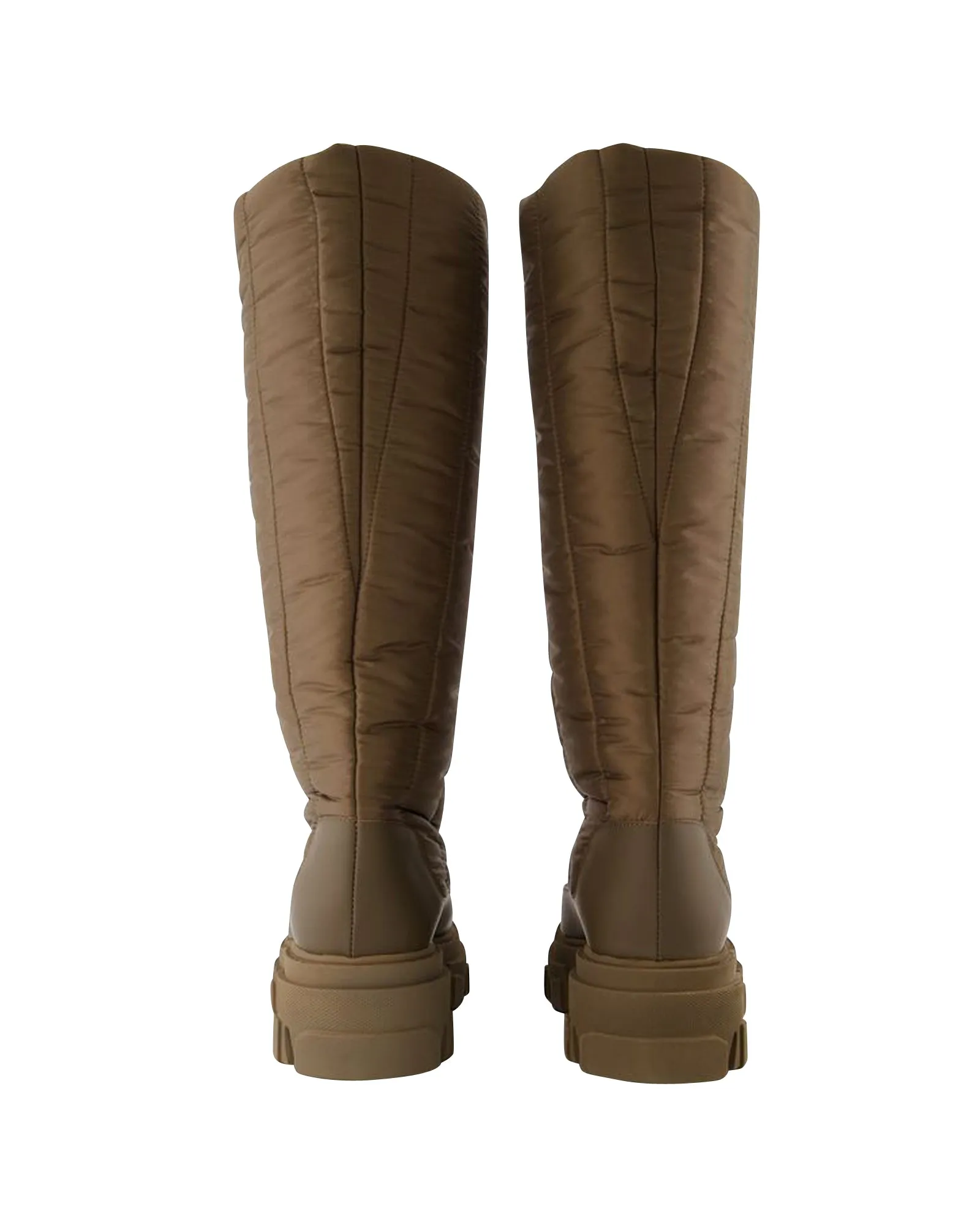 Tall Puffer Boots in Khaki Poly