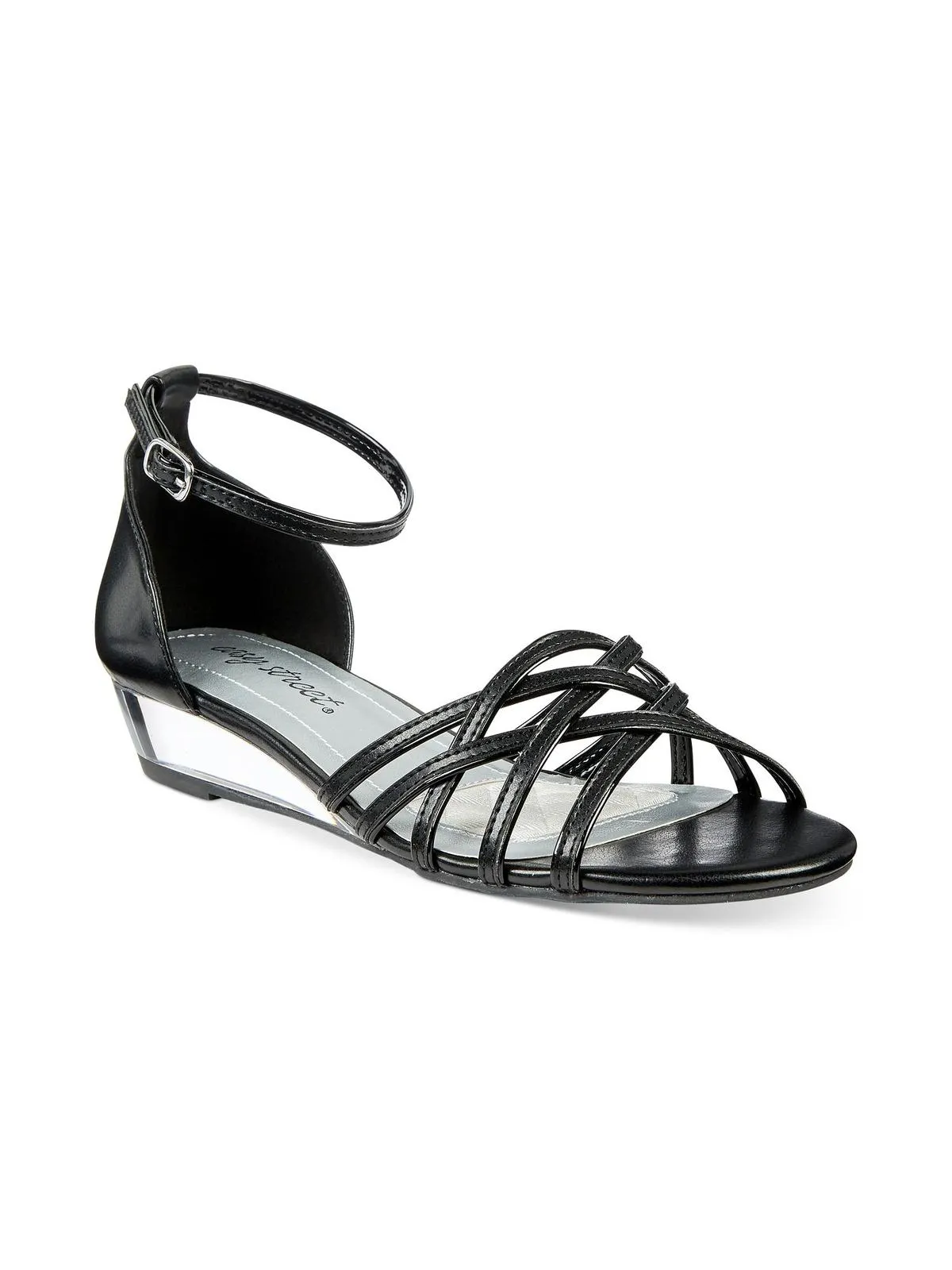 Tarrah Womens Faux Leather Strappy Evening Sandals