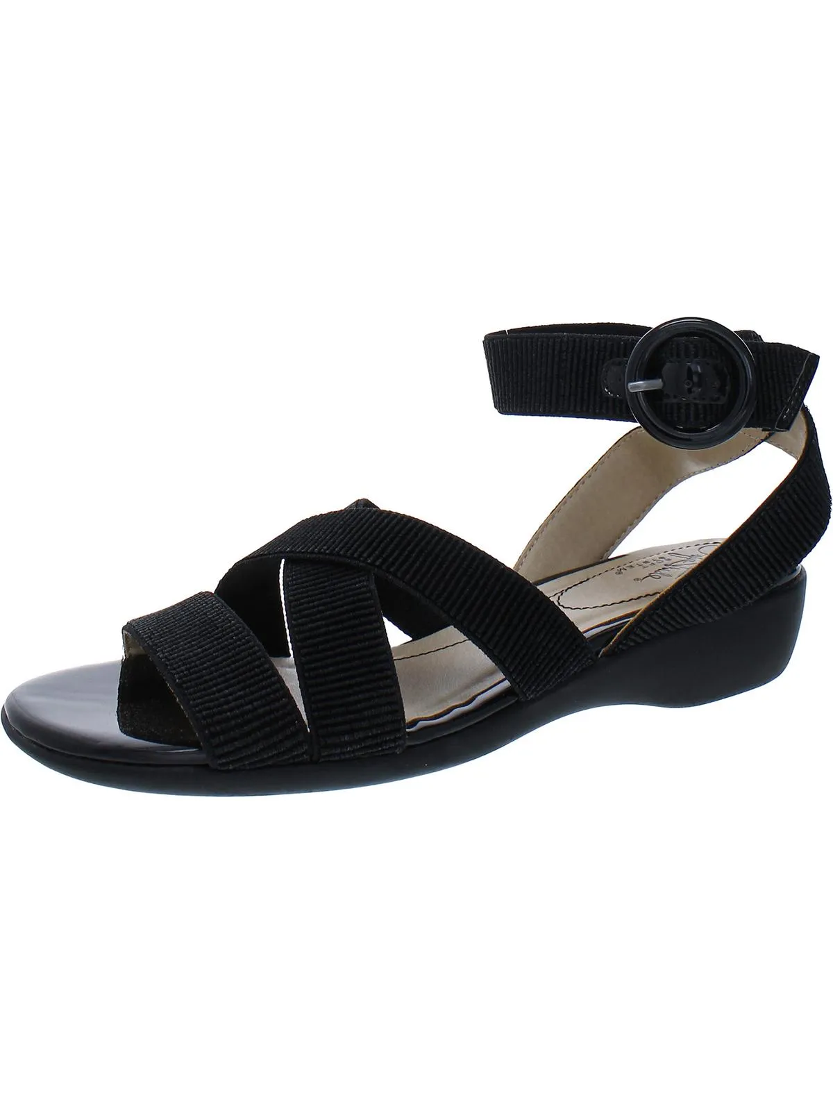 Temple Womens Ribbed Slingback Heel Sandals