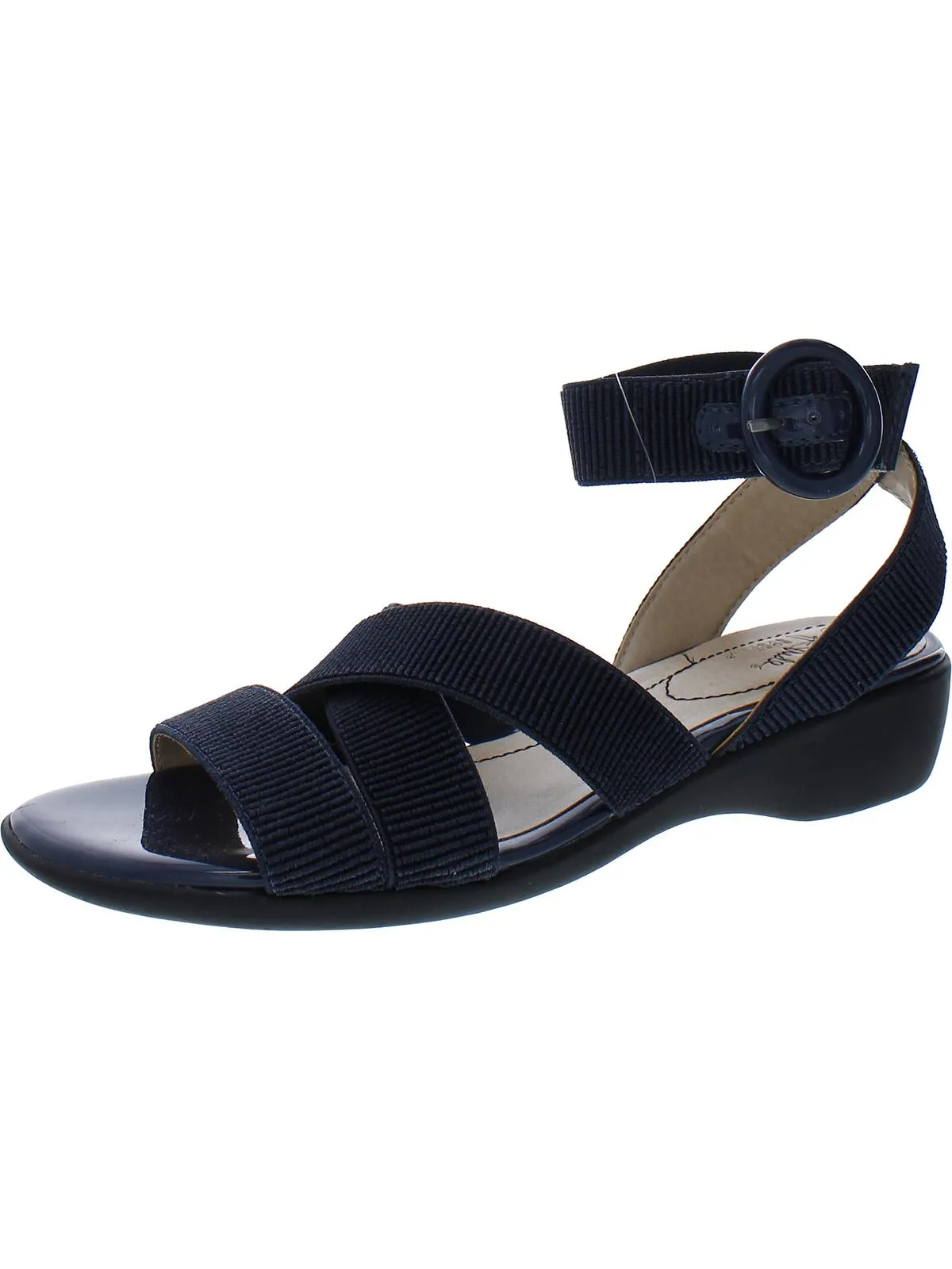 Temple Womens Ribbed Slingback Heel Sandals
