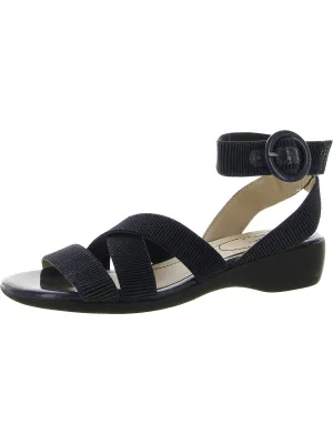 Temple Womens Ribbed Slingback Heel Sandals