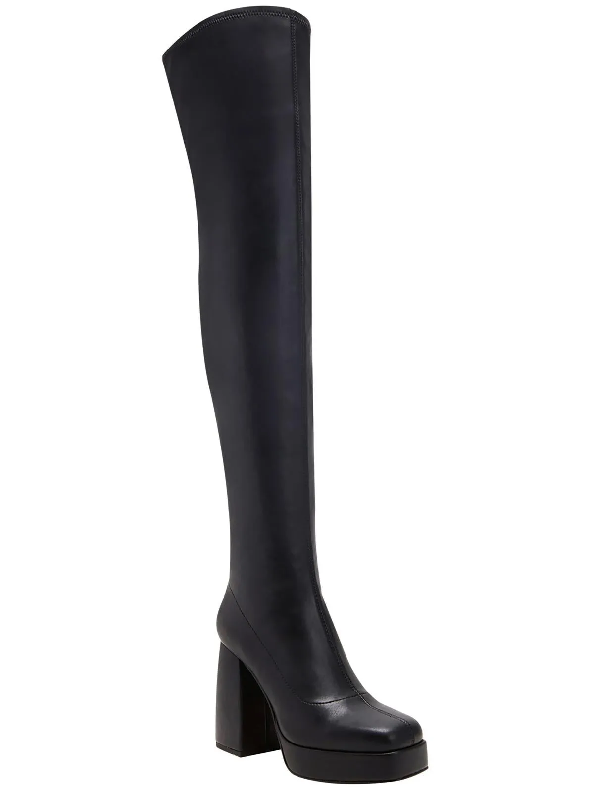 THE UPLIFT OTK Womens Faux Leather Platform Over-The-Knee Boots