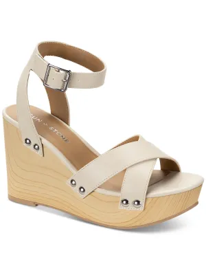 Tiaraa Womens Ankle Strap Heeled Wedge Sandals