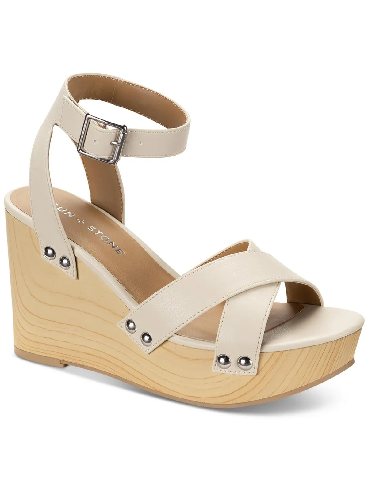 Tiaraa Womens Ankle Strap Heeled Wedge Sandals