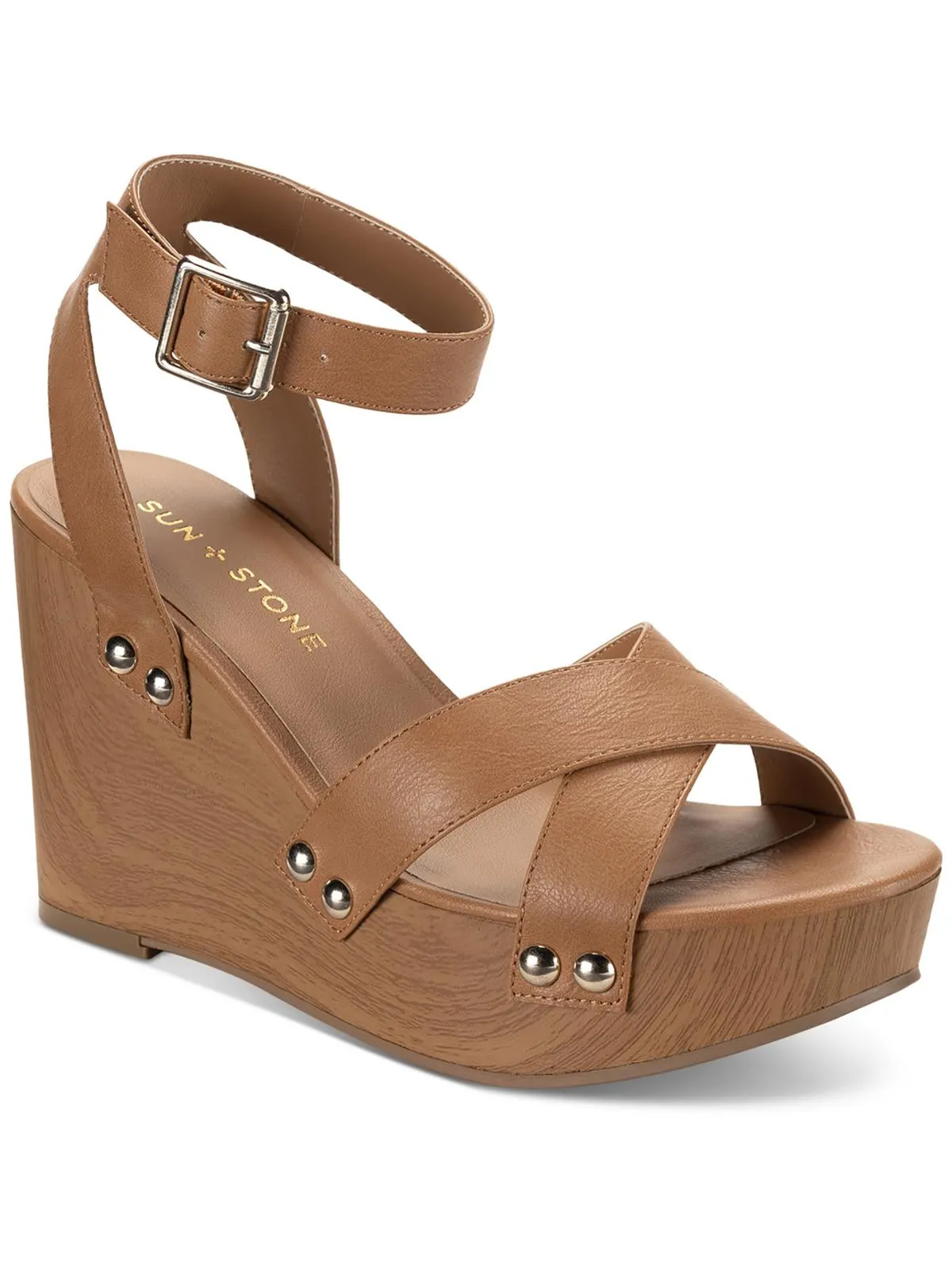 Tiaraa Womens Ankle Strap Heeled Wedge Sandals