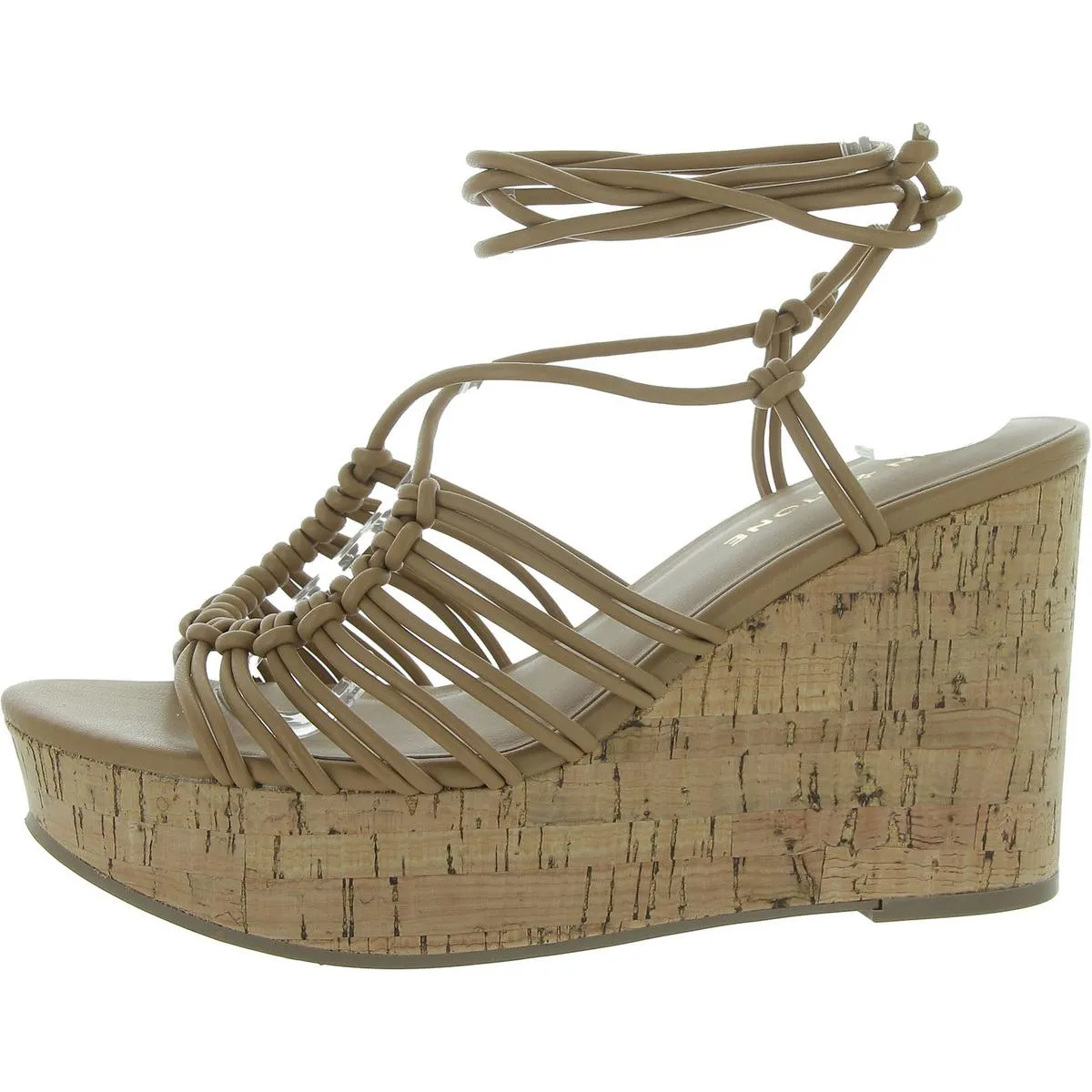 Tillyyp Womens Faux Leather Heeled Wedge Sandals