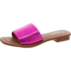 Tina Womens Metallic Leather Slide Sandals