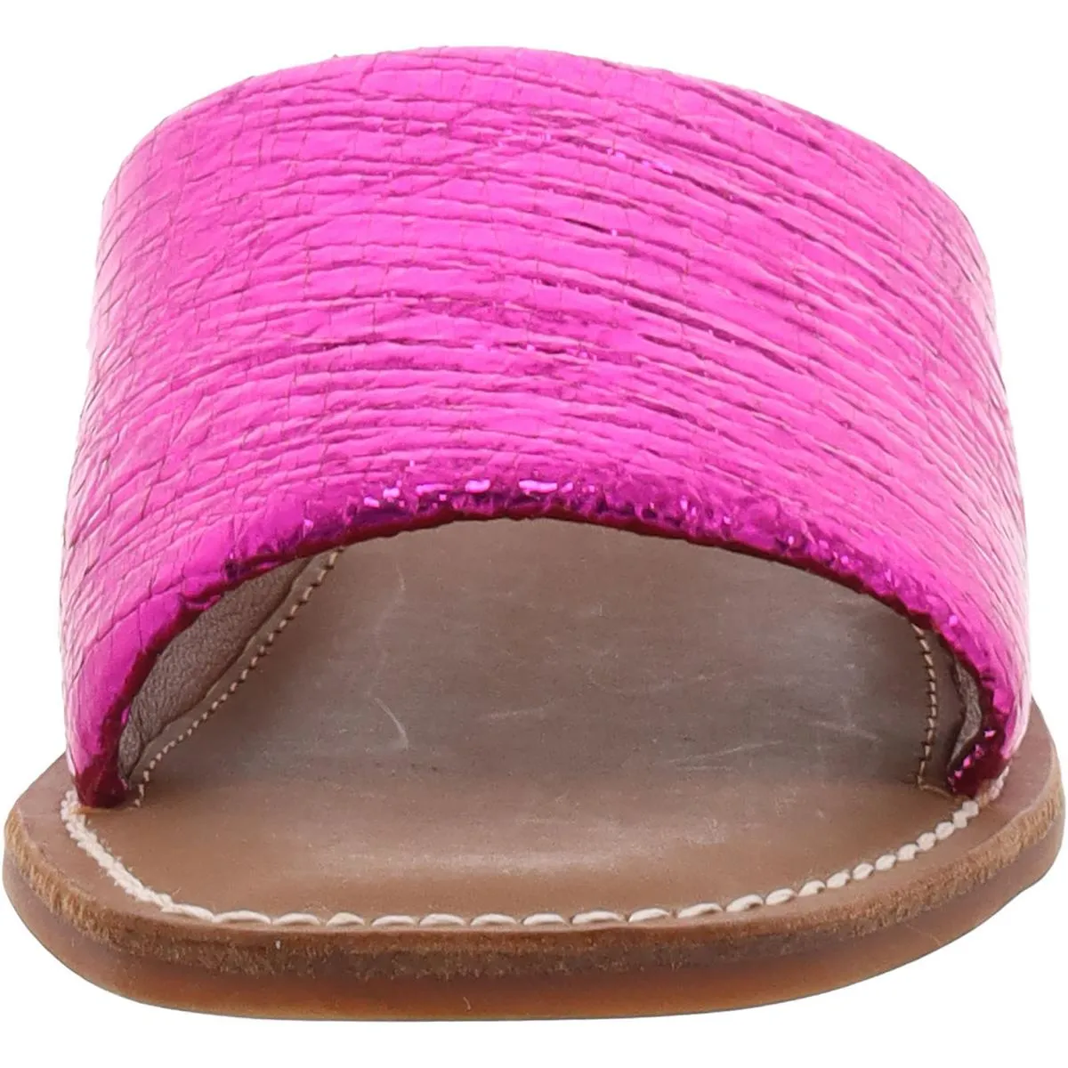 Tina Womens Metallic Leather Slide Sandals