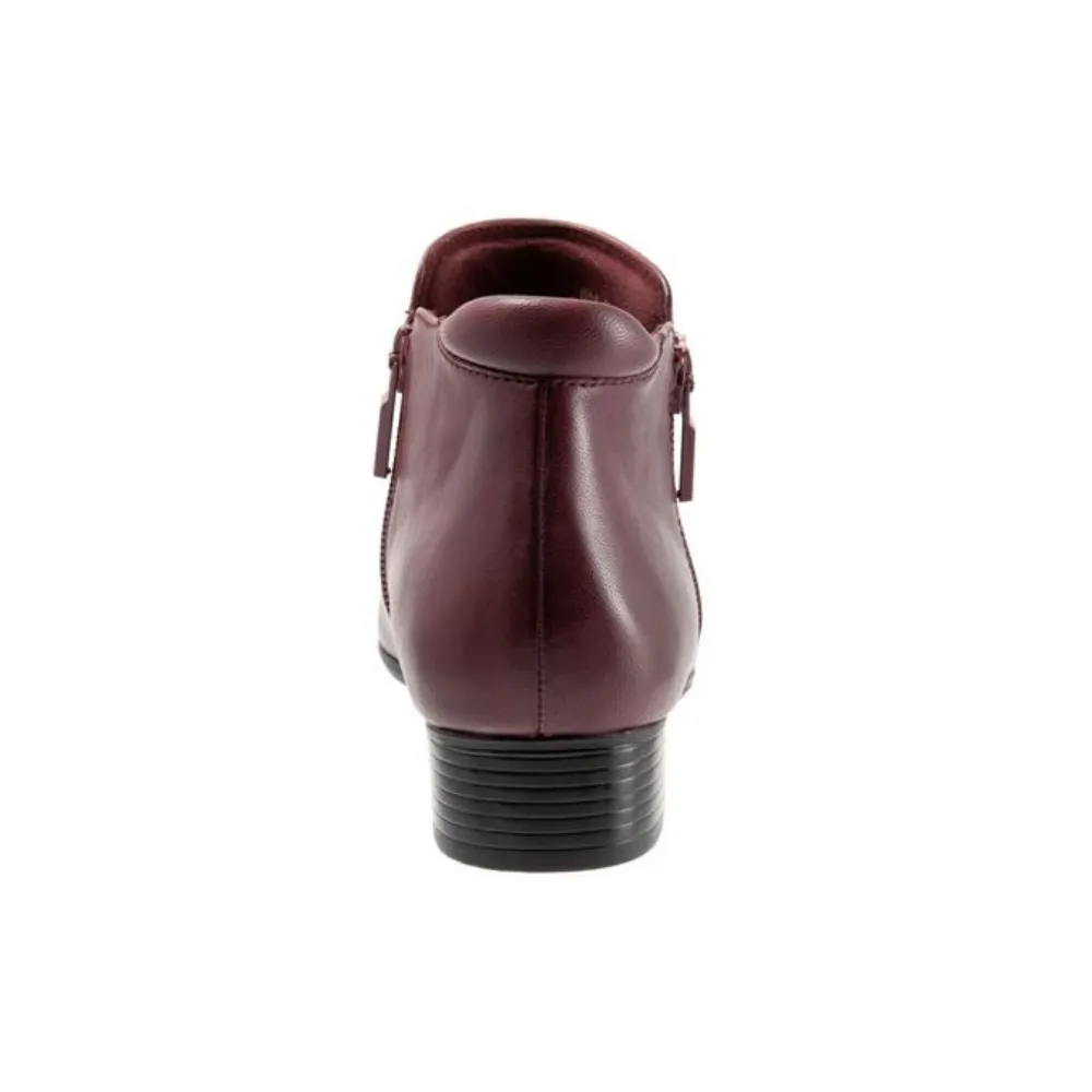 Trotters Major Dark Red Leather Bootie (Women's)