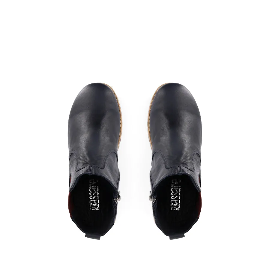 TRUCKIE - NAVY/BURGANDY LEATHER