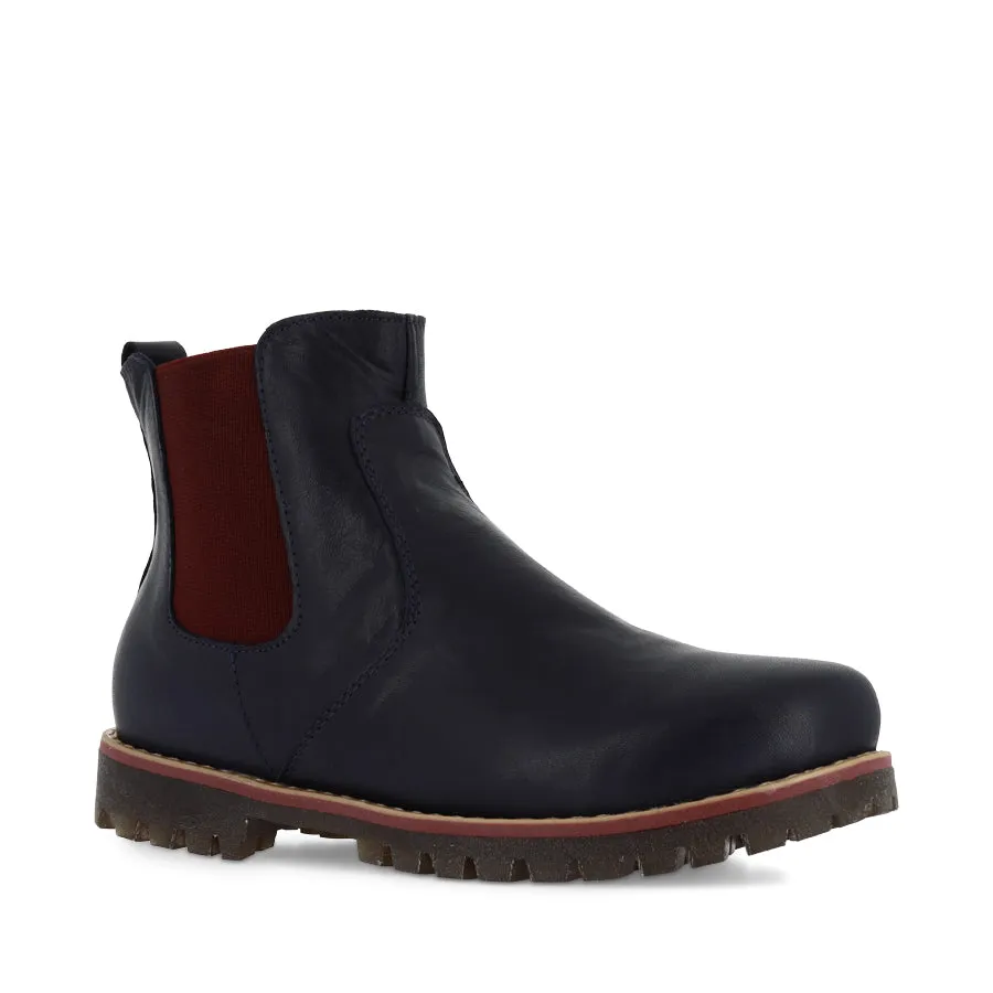 TRUCKIE - NAVY/BURGANDY LEATHER