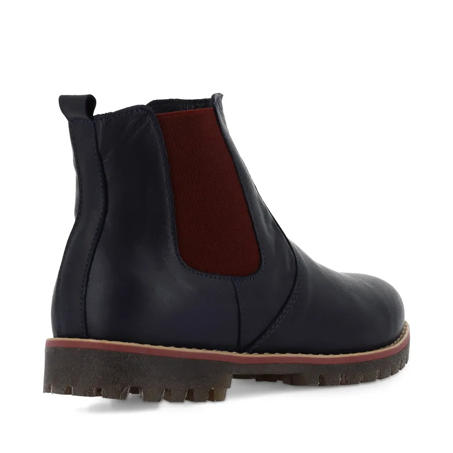 TRUCKIE - NAVY/BURGANDY LEATHER