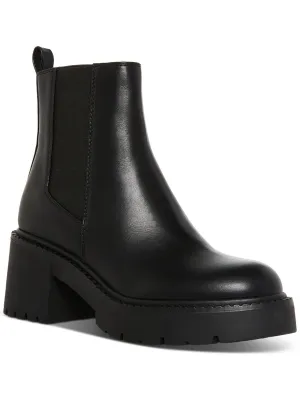 Trust Womens Patent Lugged Sole Chelsea Boots