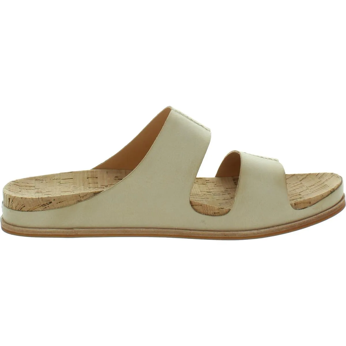 Tutsi Dual Band Womens Faux Leather Open Toe Slide Sandals