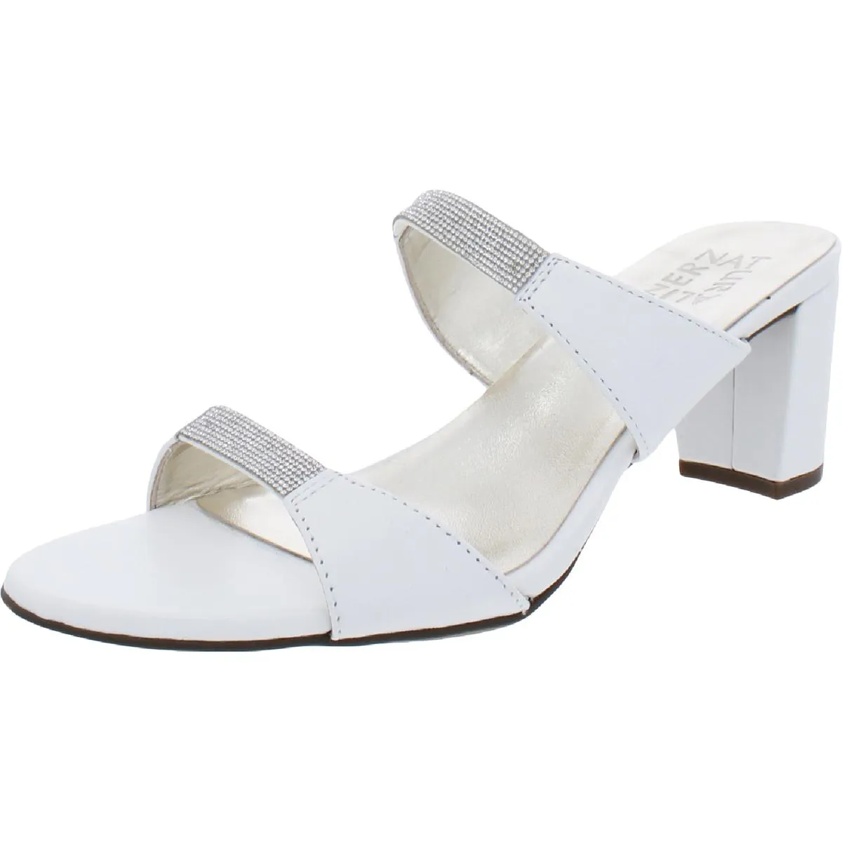 Venus 2 Womens Leather Rhinestone Mule Sandals