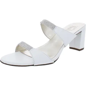 Venus 2 Womens Leather Rhinestone Mule Sandals