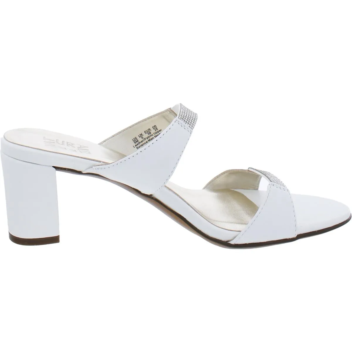 Venus 2 Womens Leather Rhinestone Mule Sandals