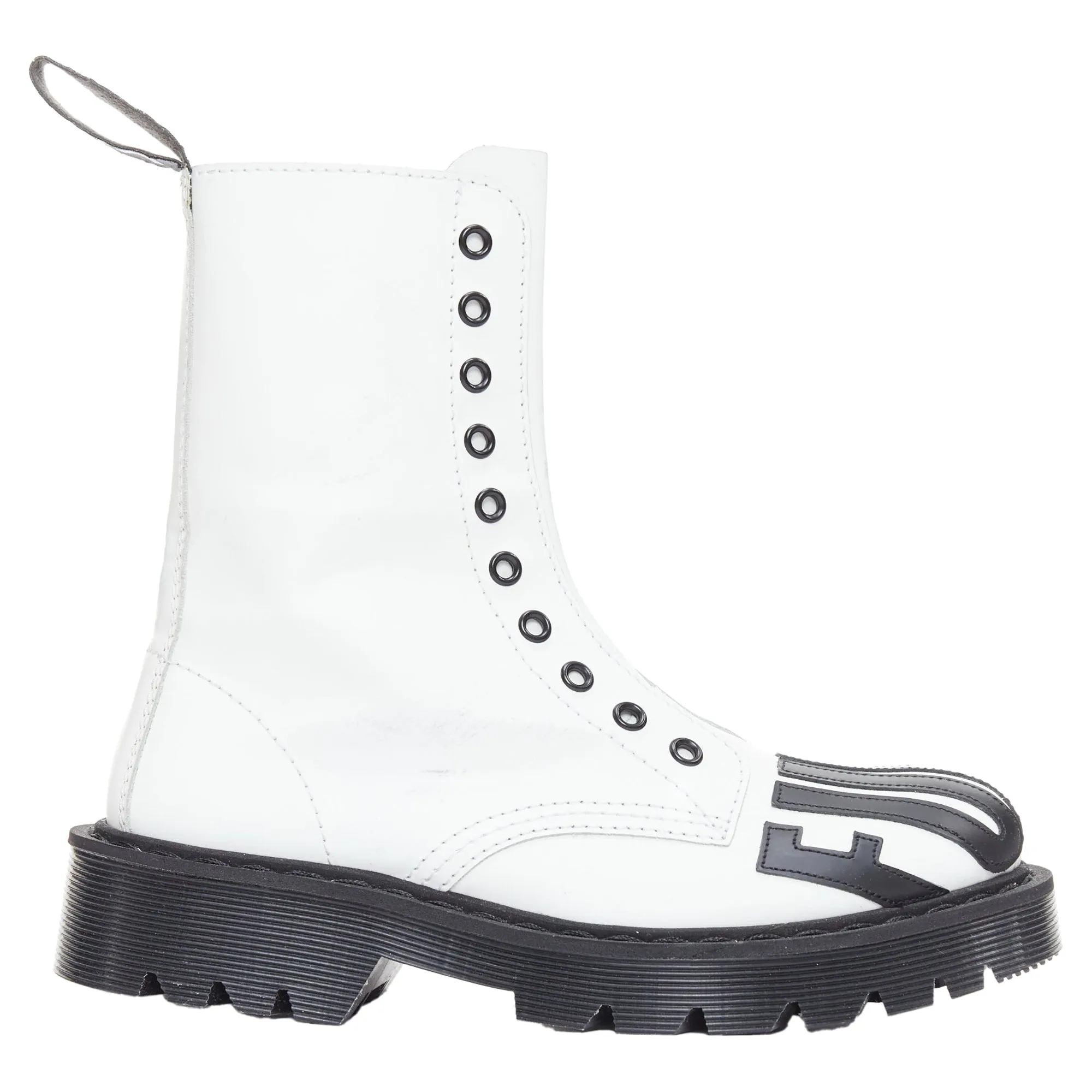 Vetements slogan leather combat boots