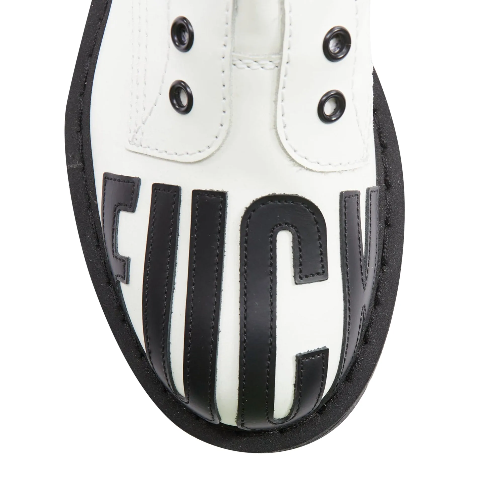 Vetements slogan leather combat boots