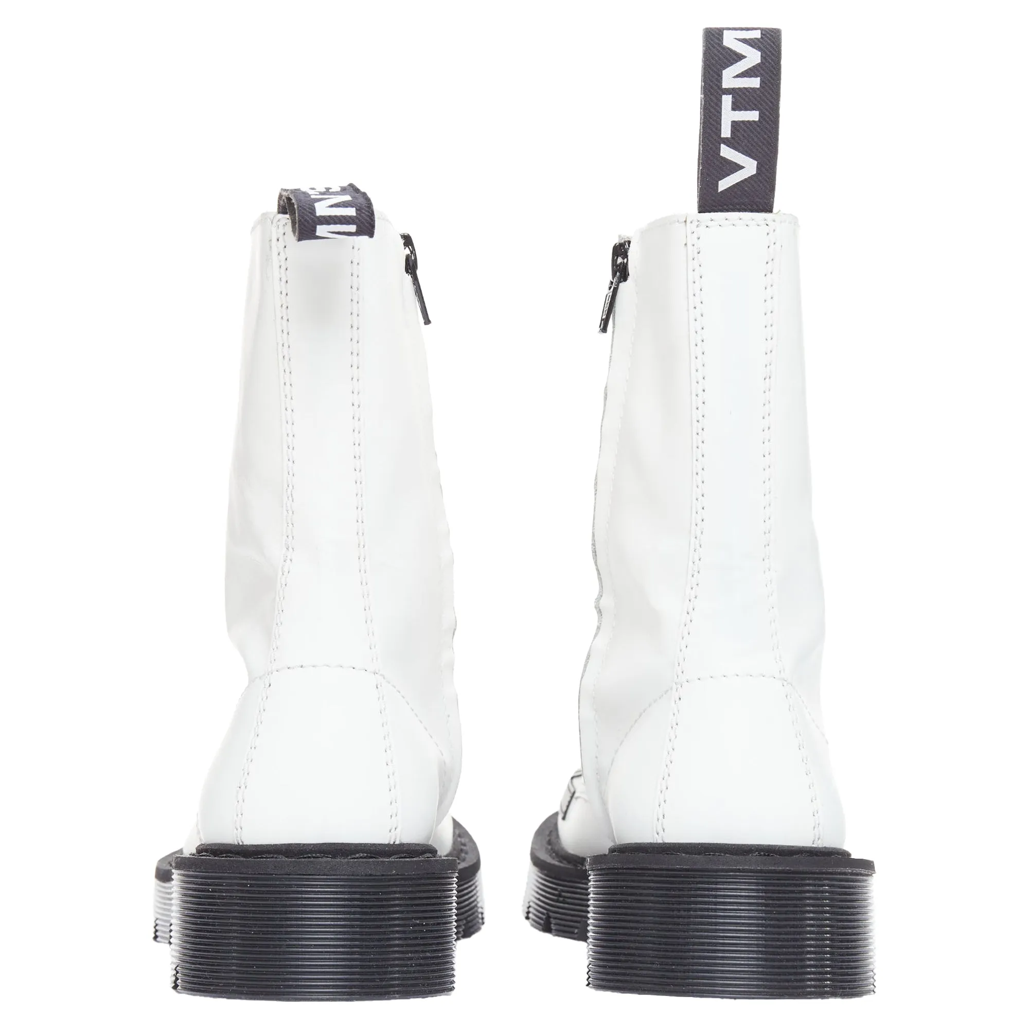 Vetements slogan leather combat boots