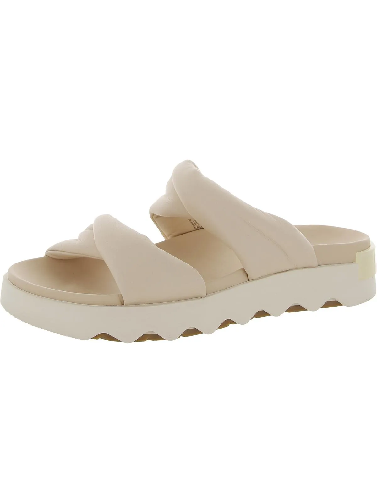 Vibe Twist Womens Leather Slip On Slide Sandals
