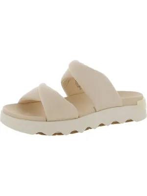 Vibe Twist Womens Leather Slip On Slide Sandals