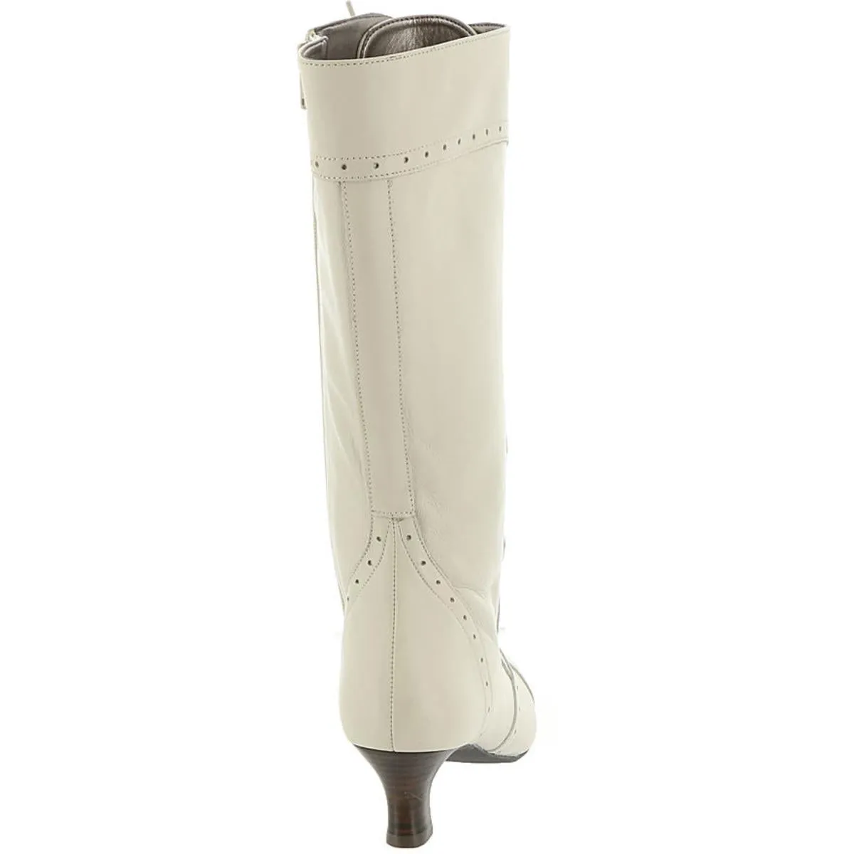 Vintage Womens Perforated Lace-Up Knee-High Boots