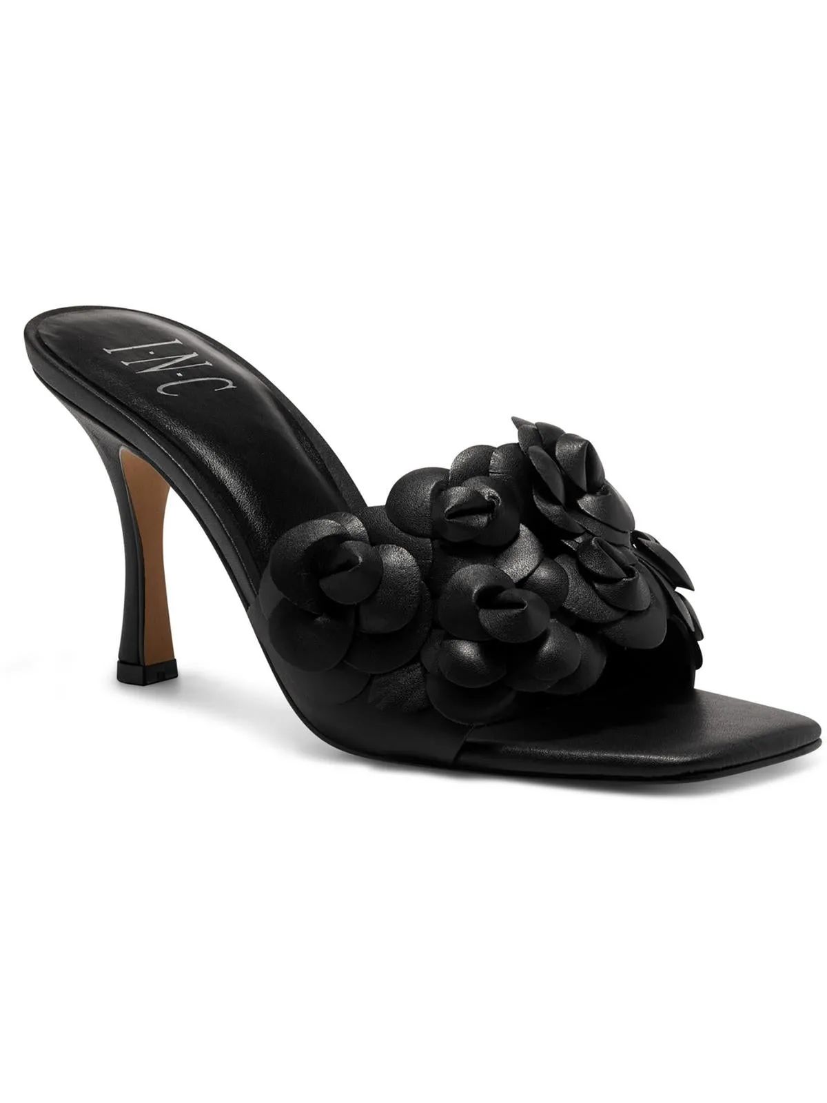 Weslyn Womens Faux Leather Slip-On Slide Sandals